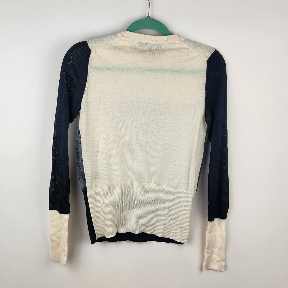 Rag & Bone Wool Blend Colorblock Mixed Media Knit Crewneck Sweater sz S - Picture 2 of 10